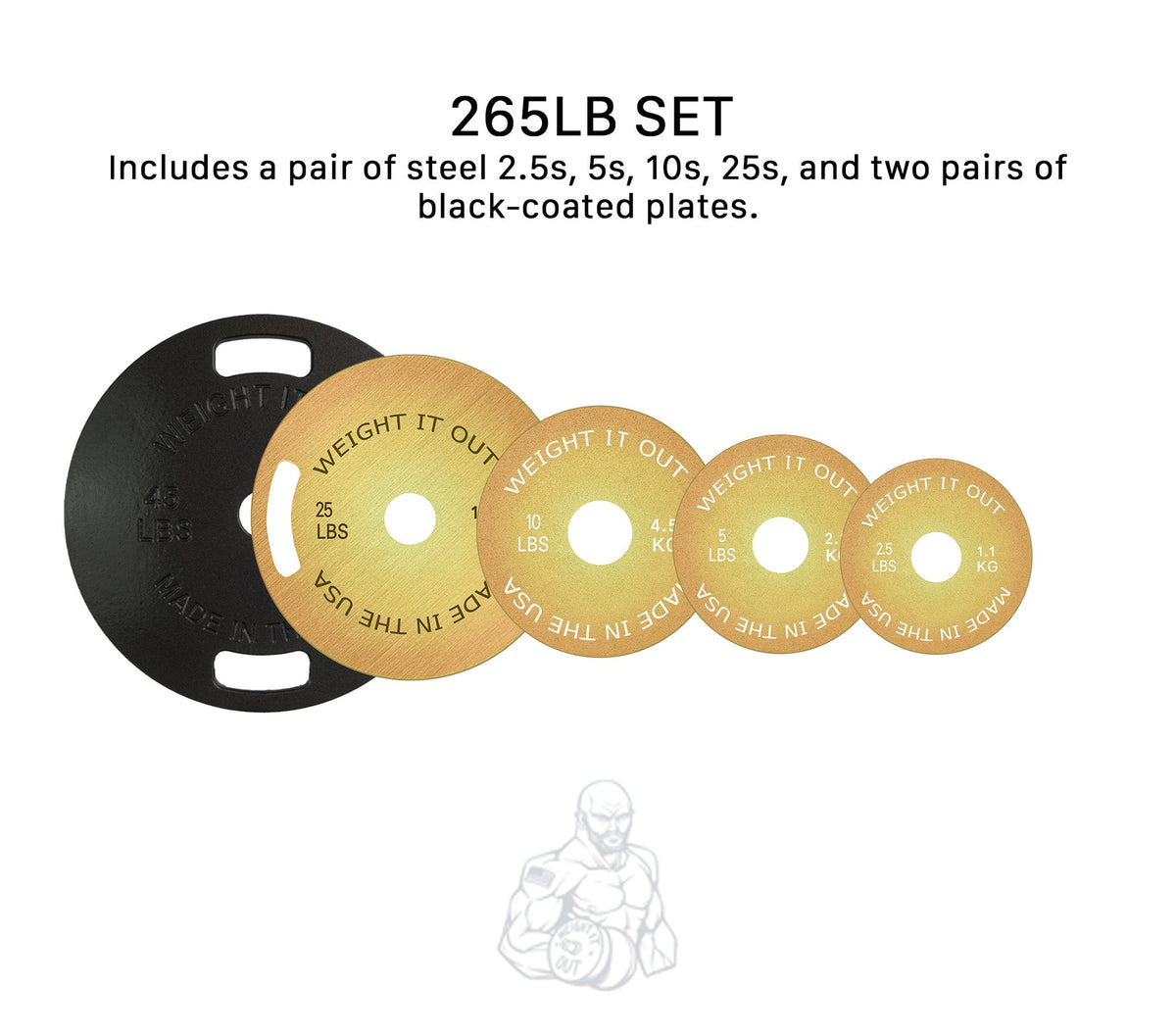 Cast Iron Machined 45lb And Calibrated Solid Steel Weight Plate Sets